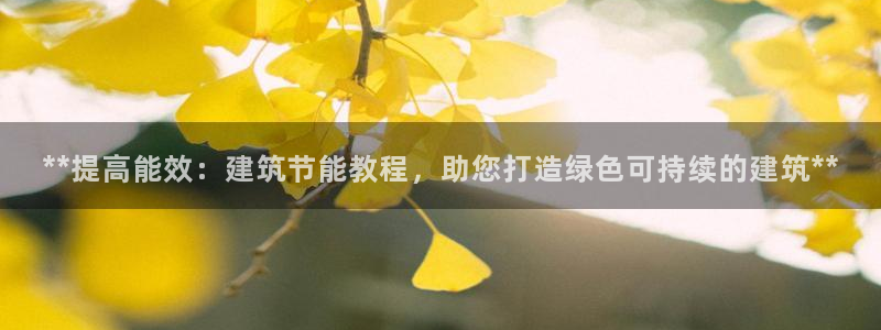 e尊国际官网app：**提高能效：建筑节能教程，助您打造绿色可持续的建筑**