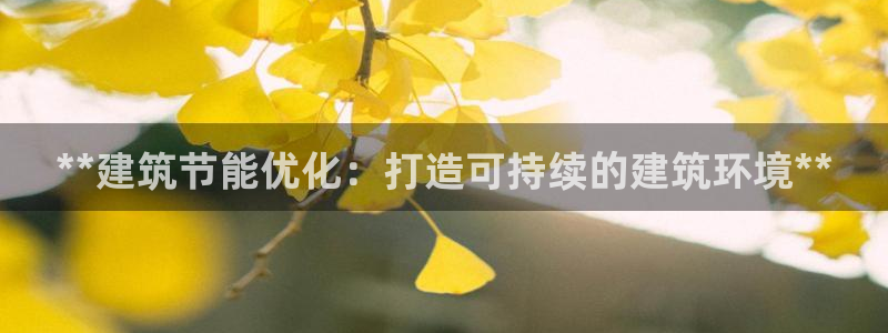 e尊国际客服：**建筑节能优化：打造可持续的建筑环境**