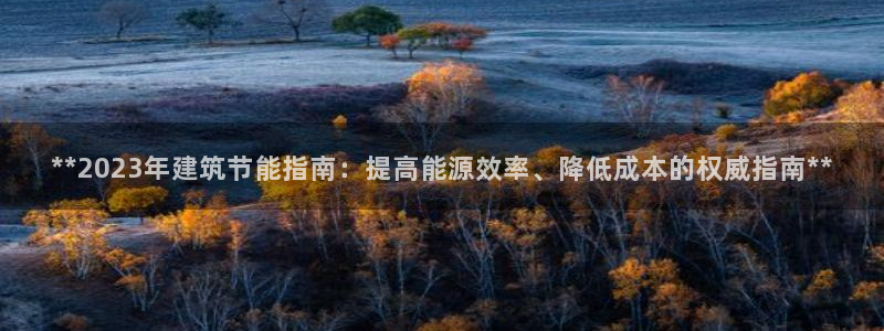 e尊国际网址：**2023年建筑节能指南：提高能源效率、降低成本的权威指南**