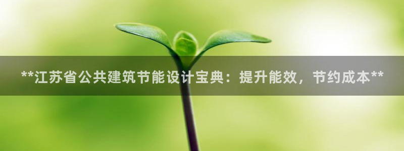 e尊国际娱乐官网地址：**江苏省公共建筑节能设计宝典：提升能效，节约成本**