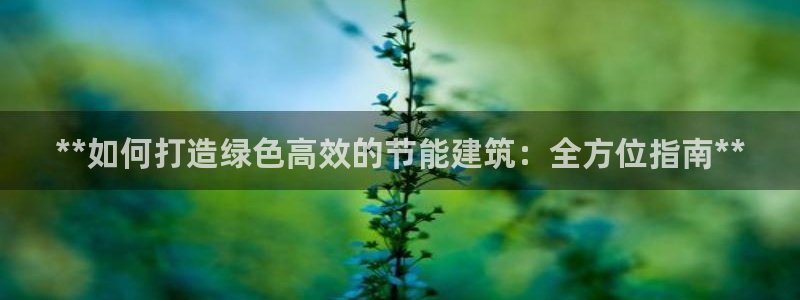 e尊电竞：**如何打造绿色高效的节能建筑：全方位指南**