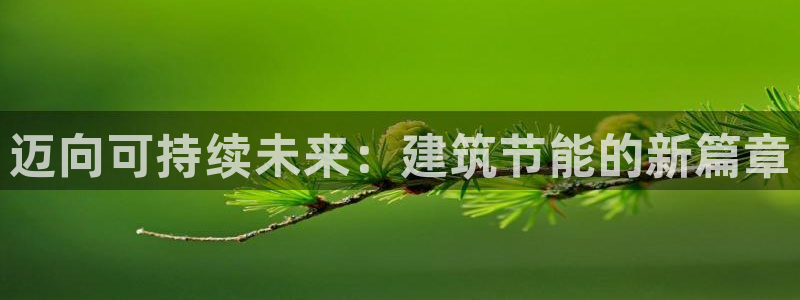 e尊国际娱乐官网地址：迈向可持续未来：建筑节能的新篇章